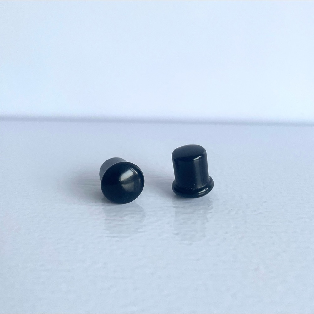 Single Flare Glass Gauge Plug - 00ga / 9.5mm, Black